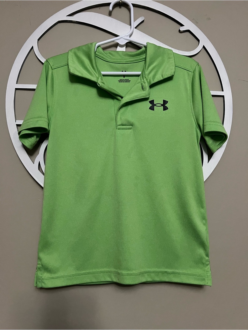Under Armour Boys' Green Polo Performance Shirt sz 5
